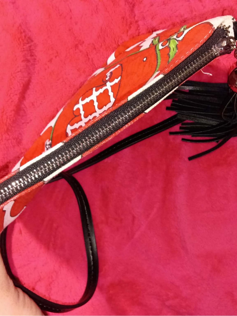 Brighton Red and Black Bird Motif Crossbody Bag - Picture 5 of 6
